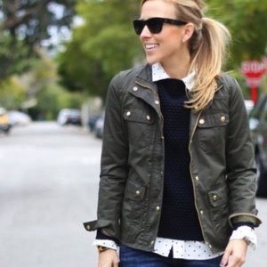 J crew boyfriend field jacket green